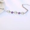 Kleeblatt Armband Echt 925 Silber Zirkonia Arm-Schmuck Glück Geschenk Samtbeutel – Bild 11