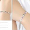 Kleeblatt Armband Echt 925 Silber Zirkonia Arm-Schmuck Glück Geschenk Samtbeutel – Bild 3