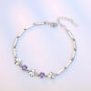 Kleeblatt Armband Echt 925 Silber Zirkonia Arm-Schmuck Glück Geschenk Samtbeutel – Bild 6