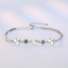 Kleeblatt Armband Echt 925 Silber Zirkonia Arm-Schmuck Glück Geschenk Samtbeutel – Bild 7