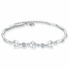 Kleeblatt Armband Echt 925 Silber Zirkonia Arm-Schmuck Glück Geschenk Samtbeutel – Bild 8
