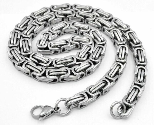 Königskette Königsarmband Edelstahl Massiv Byzantiner Halskette Herrenschmuck – Bild 4
