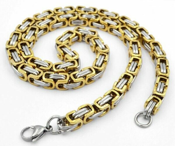 Königskette Königsarmband Edelstahl Massiv Byzantiner Halskette Herrenschmuck – Bild 5