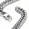 Luxus Doppel Panzerarmband Edelstahl Massiv Silber Gold Schwarz Herren Armband – Bild 4
