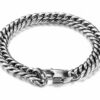Luxus Doppel Panzerarmband Edelstahl Massiv Silber Gold Schwarz Herren Armband – Bild 8