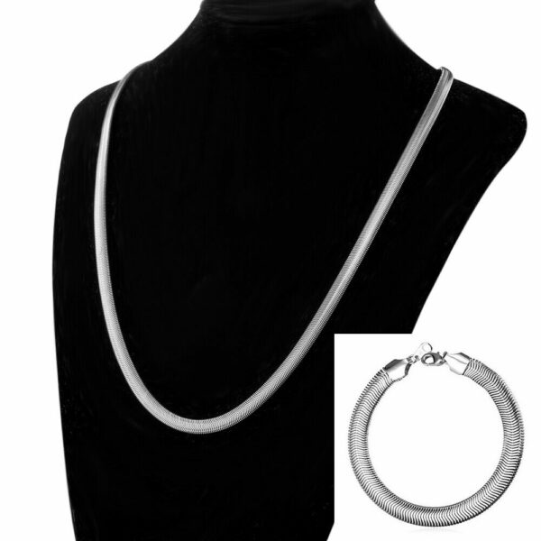Edle Schlangenkette Armband Edelstahl 4 - 8 mm Breit 20 -75 cm Halskette Collier – Bild 16