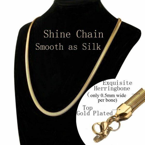 Edle Schlangenkette Armband Edelstahl 4 - 8 mm Breit 20 -75 cm Halskette Collier – Bild 15