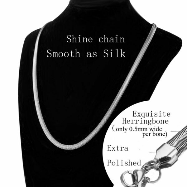 Edle Schlangenkette Armband Edelstahl 4 - 8 mm Breit 20 -75 cm Halskette Collier – Bild 14