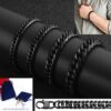 Luxus Doppel Panzerarmband Edelstahl Massiv Silber Gold Schwarz Herren Armband – Bild 16