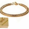 Luxus Doppel Panzerarmband Edelstahl Massiv Silber Gold Schwarz Herren Armband – Bild 15