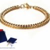 Luxus Doppel Panzerarmband Edelstahl Massiv Silber Gold Schwarz Herren Armband – Bild 14