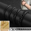 Luxus Doppel Panzerarmband Edelstahl Massiv Silber Gold Schwarz Herren Armband – Bild 17