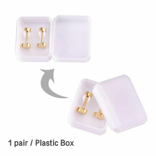 2 Herz Ohrstecker Edelstahl Rosegold Gelbgold Schwarz Silber Ohrringe Damen – Bild 4