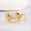 2 Herz Ohrstecker Edelstahl Rosegold Gelbgold Schwarz Silber Ohrringe Damen – Bild 5