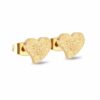 2 Herz Ohrstecker Edelstahl Rosegold Gelbgold Vergoldet Silber Ohrringe Damen – Bild 4
