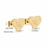 2 Herz Ohrstecker Edelstahl Rosegold Gelbgold Vergoldet Silber Ohrringe Damen – Bild 6