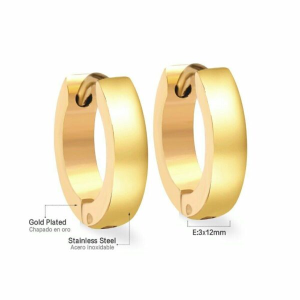 Creolen Edelstahl Gold Rosegold Silber Schwarz Herren Damen Clip Kinder Ohrringe – Bild 11