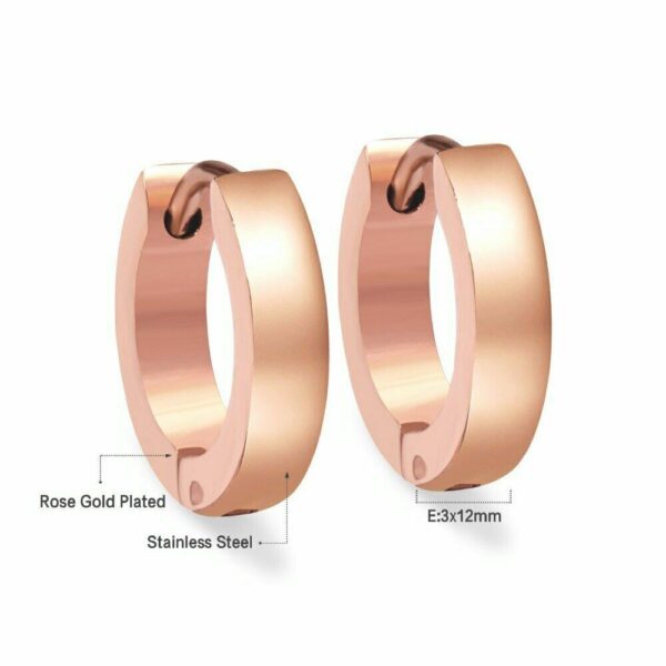 Creolen Edelstahl Gold Rosegold Silber Schwarz Herren Damen Clip Kinder Ohrringe – Bild 3