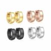 Creolen Edelstahl Gold Rosegold Silber Schwarz Herren Damen Clip Kinder Ohrringe – Bild 4