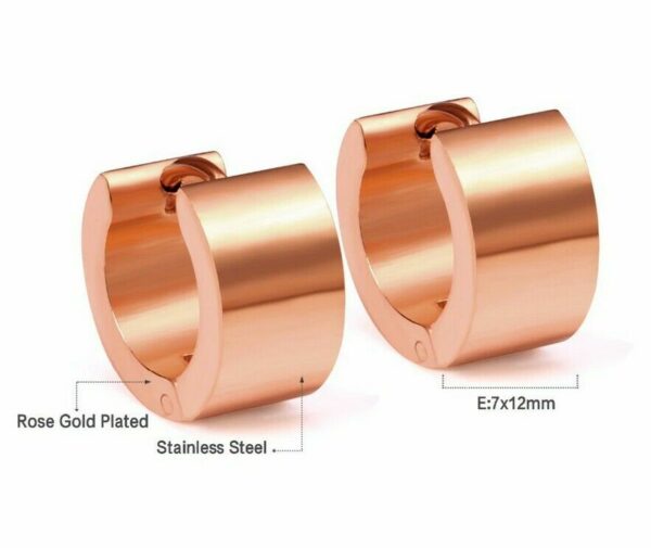 Creolen Edelstahl Gold Rosegold Silber Schwarz Herren Damen Clip Kinder Ohrringe – Bild 7