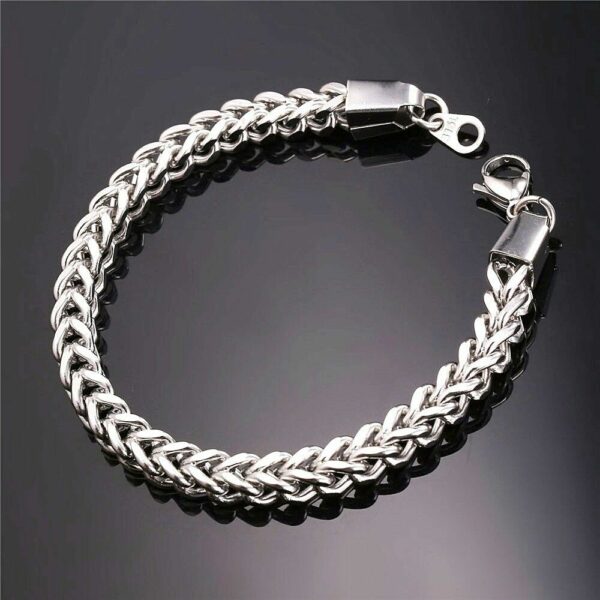 Edler & Massiver Zopfarmband 316L Edelstahl Vierkant 6x6 mm Breit Königs-Armband