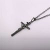 Kreuzkette Jesus INRI Anhänger Ankerkette Gold Silber Schwarz Halskette Herren – Bild 9