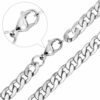 PANZERKETTE ARMBAND Flach Edelstahl Massiv von 15 cm bis 120 cm Wählbar Halskette Herren Damen 2,8 mm bis 7,4 mm Breite – Bild 2
