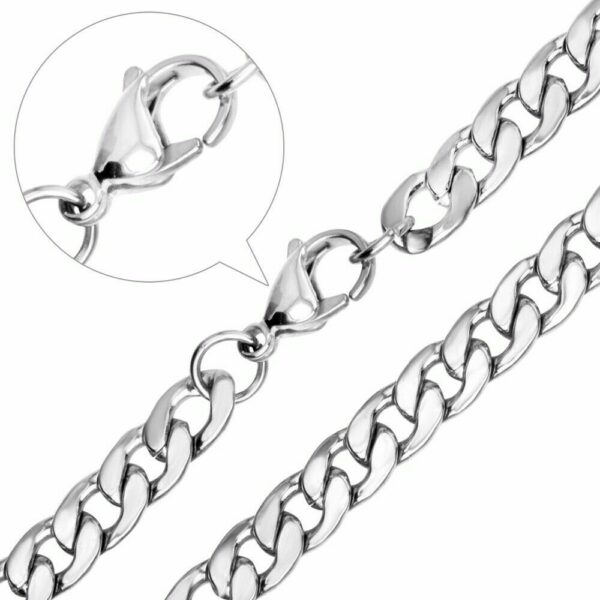 PANZERKETTE ARMBAND Flach Edelstahl Massiv von 15 cm bis 120 cm Wählbar Halskette Herren Damen 2,8 mm bis 7,4 mm Breite – Bild 2