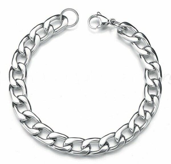 PANZERKETTE ARMBAND Flach Edelstahl Massiv von 15 cm bis 120 cm Wählbar Halskette Herren Damen 2,8 mm bis 7,4 mm Breite – Bild 3