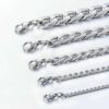 PANZERKETTE ARMBAND Flach Edelstahl Massiv von 15 cm bis 120 cm Wählbar Halskette Herren Damen 2,8 mm bis 7,4 mm Breite – Bild 5