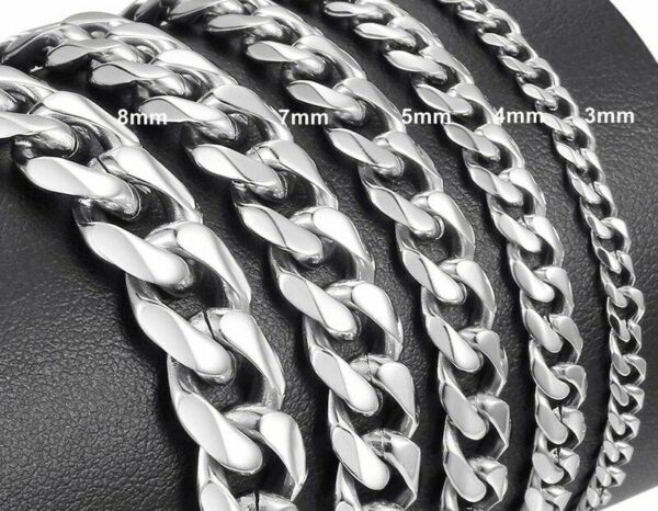 PANZERKETTE PANZERARMBAND Edelstahl Massiv XXL 10 -120 cm Halskette Herren Damen – Bild 12