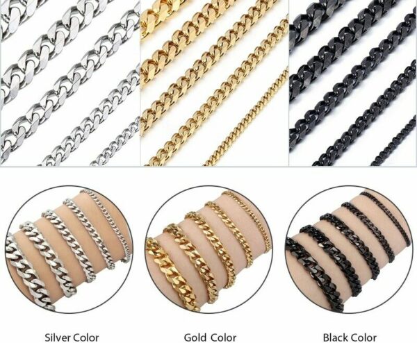 PANZERKETTE PANZERARMBAND Edelstahl Massiv XXL 10 -120 cm Halskette Herren Damen – Bild 6