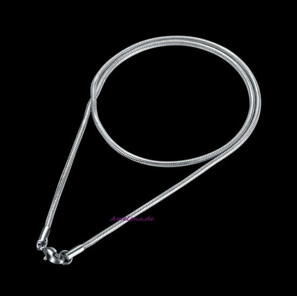 Schlangenkette Edelstahl Silber Gold Schwarz Rose 1-3mm Halskette Anhänger Kette – Bild 5