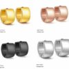 Creolen Edelstahl Gold Rosegold Silber Schwarz Herren Damen Clip Kinder Ohrringe – Bild 15