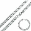 PANZERKETTE ARMBAND Flach Edelstahl Massiv von 15 cm bis 120 cm Wählbar Halskette Herren Damen 2,8 mm bis 7,4 mm Breite