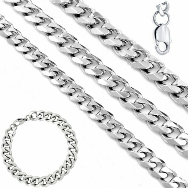 PANZERKETTE PANZERARMBAND Edelstahl Massiv XXL 10 -120 cm Halskette Herren Damen – Bild 18