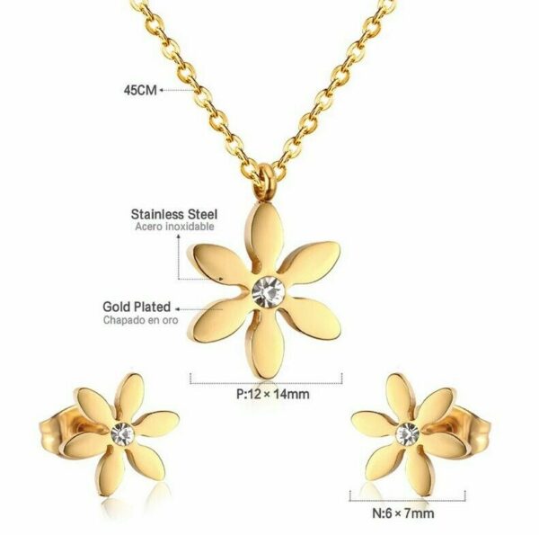 Doppel Halskette Herz Blume Kleeblatt Kreuz Anhänger Edelstahl Silber Gold Damen – Bild 12