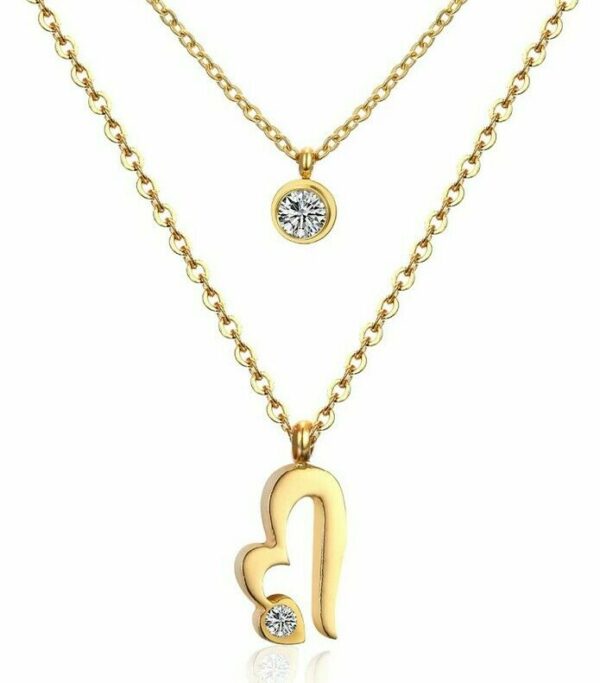 Doppel Halskette Herz Blume Kleeblatt Kreuz Anhänger Edelstahl Silber Gold Damen – Bild 3