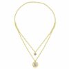 Doppel Halskette Herz Blume Kleeblatt Kreuz Anhänger Edelstahl Silber Gold Damen – Bild 8