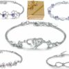 ❤️ Herz-Armband Blume Kleeblatt LOVE Infinity 925 Silber Frauen Geschenke ❤️
