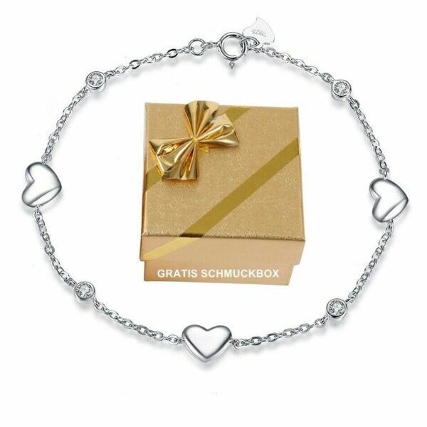 ❤️ Herz-Armband Blume Kleeblatt LOVE Infinity 925 Silber Frauen Geschenke ❤️ – Bild 12
