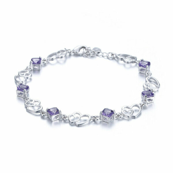 ❤️ Herz-Armband Blume Kleeblatt LOVE Infinity 925 Silber Frauen Geschenke ❤️ – Bild 3