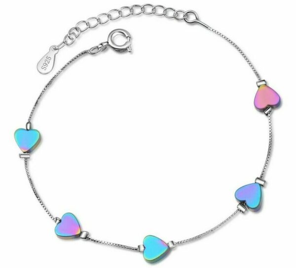 ❤️ Herz-Armband Blume Kleeblatt LOVE Infinity 925 Silber Frauen Geschenke ❤️ – Bild 4