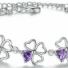 ❤️ Herz-Armband Blume Kleeblatt LOVE Infinity 925 Silber Frauen Geschenke ❤️ – Bild 6