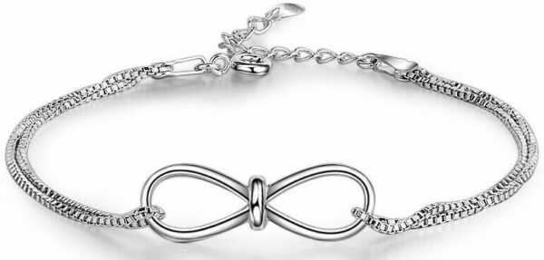 ❤️ Herz-Armband Blume Kleeblatt LOVE Infinity 925 Silber Frauen Geschenke ❤️ – Bild 7