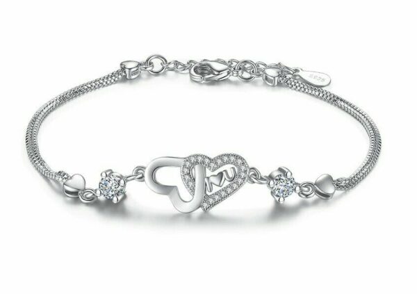 ❤️ Herz-Armband Blume Kleeblatt LOVE Infinity 925 Silber Frauen Geschenke ❤️ – Bild 9
