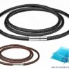 Leder Kette Edelstahl Drehverschluss Halskette 40 - 70 cm Schwarz Braun 1 - 3 mm