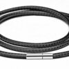 Leder Kette Edelstahl Drehverschluss Halskette 40 - 70 cm Schwarz Braun 1 - 3 mm – Bild 3