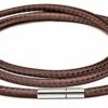 Leder Kette Edelstahl Drehverschluss Halskette 40 - 70 cm Schwarz Braun 1 - 3 mm – Bild 4