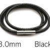 Leder Kette Edelstahl Drehverschluss Halskette 40 - 70 cm Schwarz Braun 1 - 3 mm – Bild 6